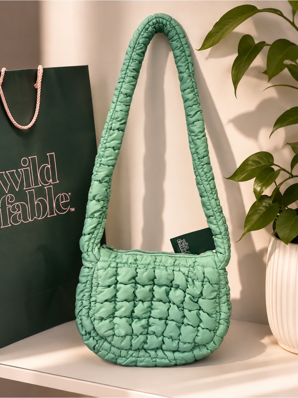 NWT Wild Fable Mint Green Puffer Crossbody / Shoulder Bag 💚